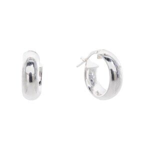 LUCIA MARA Silver Made In Italy Sterling Silver Tube Hoop Earrings